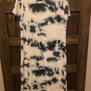 Black and white tie dye maxi